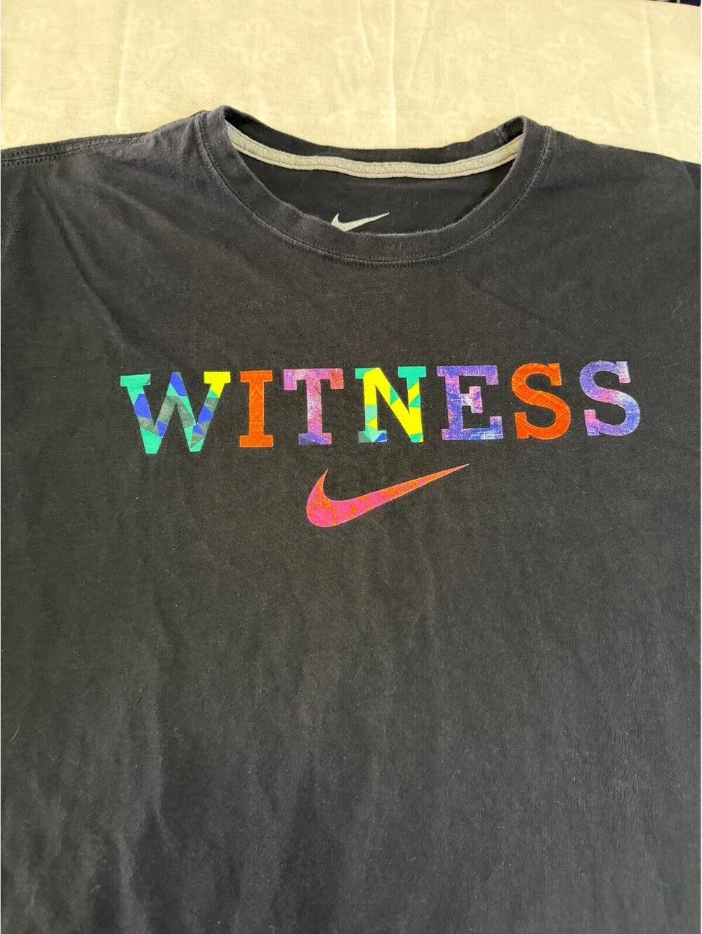 Nike XXL Black 'WITNESS' Multicolor Logo T-Shirt